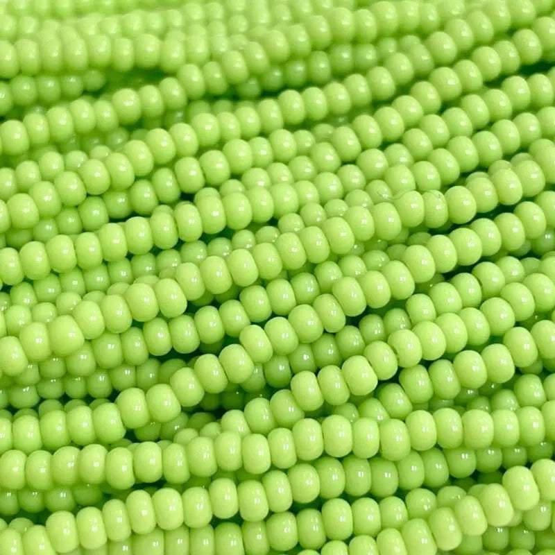 1 Hank Green Lime Green Czech Glass Seed Beads - Sea Beads