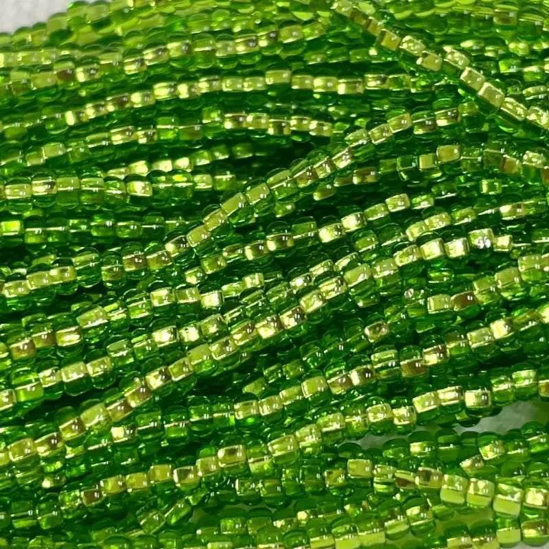 1 Hank Green Mint Czech Silver Lined Glass Seed Beads - Sea Beads