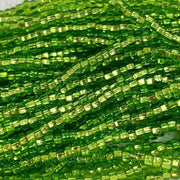 1 Hank Green Mint Czech Silver Lined Glass Seed Beads - Sea Beads