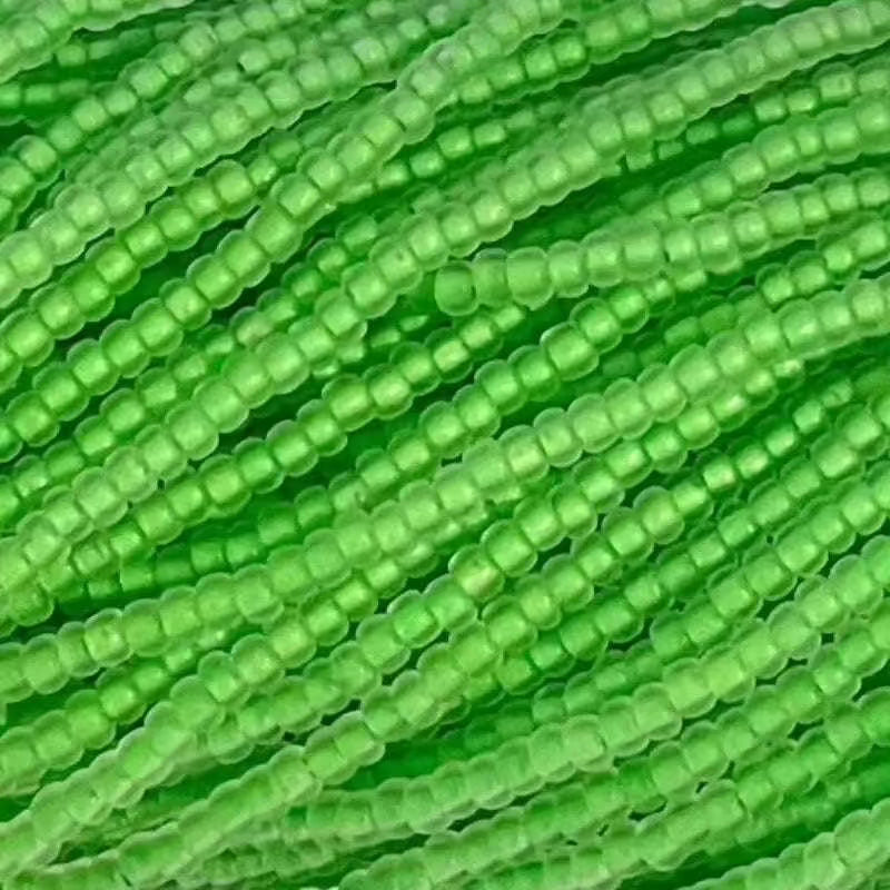 1 Hank Green Neon Crystal Lined Matte Czech Glass Seed Beads - Sea Beads
