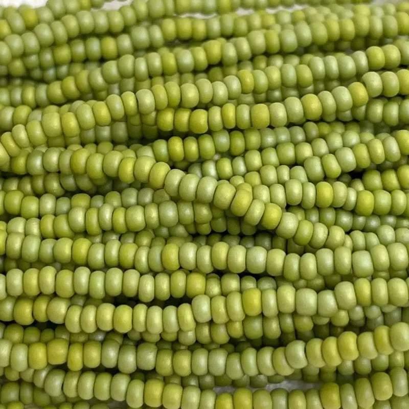 1 Hank Green Olive AB Matte Czech Glass Seed Beads - Sea Beads