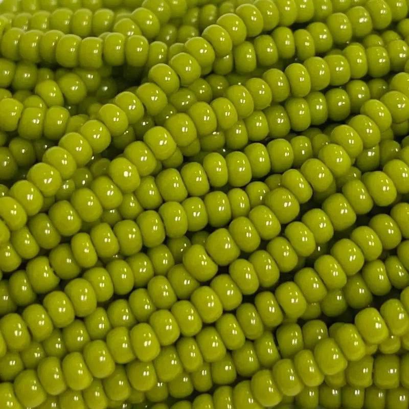 1 Hank Green Olive Czech Glass Seed Beads - Sea Beads