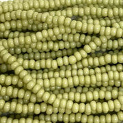 1 Hank Green Olive Light Green Czech Glass Seed Beads - Sea Beads