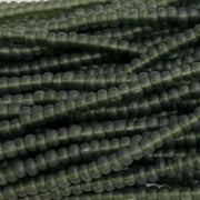 1 Hank Green Olivine Dark Czech Matte Glass Seed Beads - Sea Beads