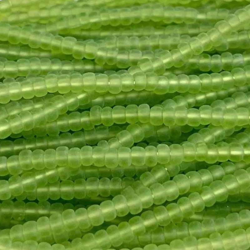 1 Hank Green Olivine Light Czech Glass Seed Beads - Sea Beads
