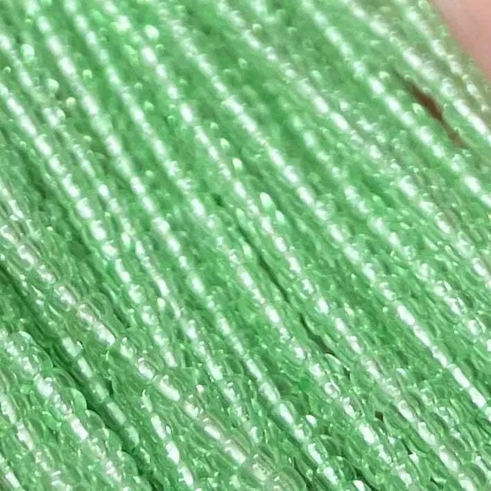 1 Hank Green Peridot Transparent Czech Glass Seed Beads - Sea Beads