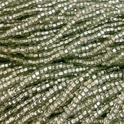 1 Hank Green Tourmaline Czech Silver Lined Glass Seed Beads - Sea Beads