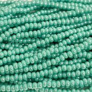 1 Hank Green Turquoise Luster Czech Glass Seed Beads - Sea Beads