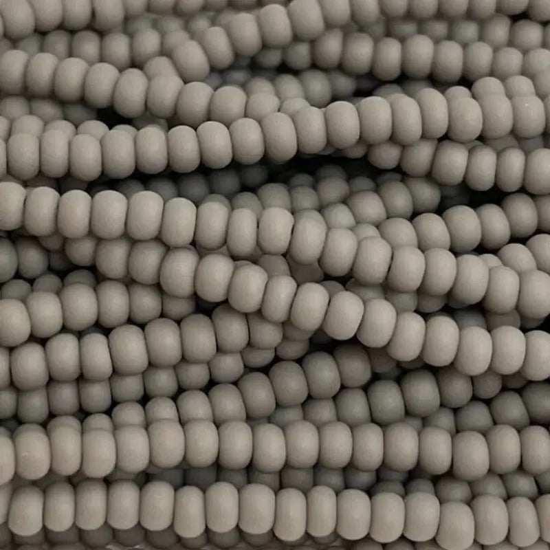 1 Hank Grey Matte Czech Glass Seed Beads - Sea Beads
