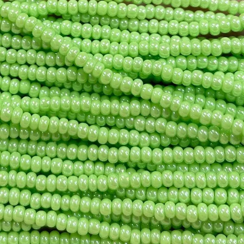 Luster Opaque Light Lime Green Czech Glass Seed Beads