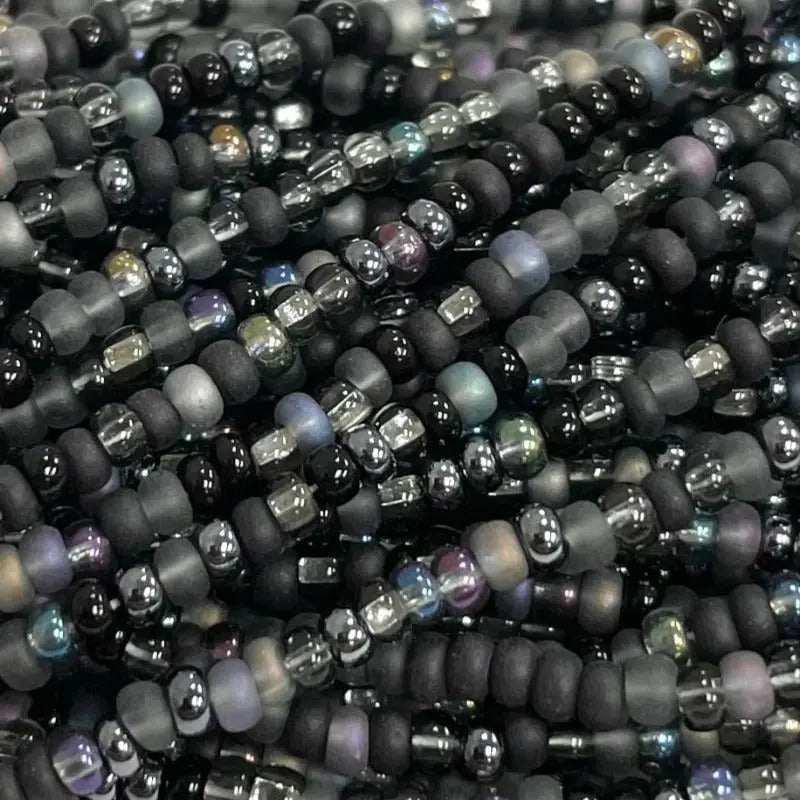 1 Hank Black Mixed Czech Glass Seed Beads - Sea Beads