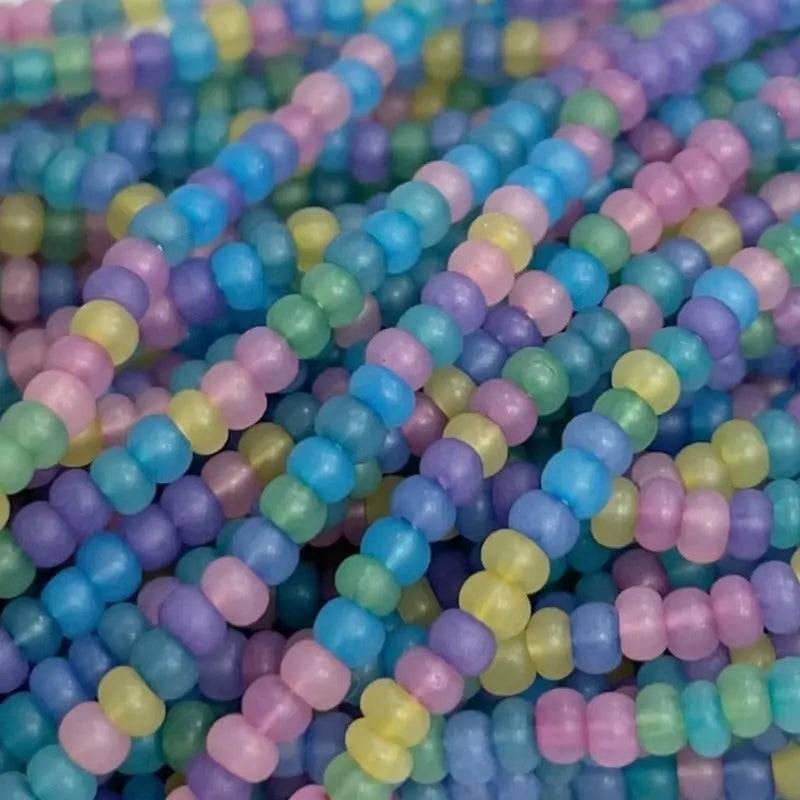 1 Hank Mixed Matte Pastel Czech Glass Seed Beads - Sea Beads