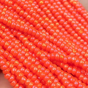 1 Hank Orange AB Czech Glass Seed Beads - Sea Beads