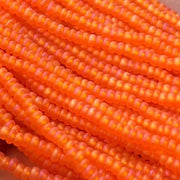 1 Hank Orange AB Czech Matte Transparent Glass Seed Beads - Sea Beads