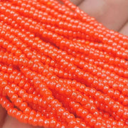 1 Hank Orange Dark Luster Czech Glass Seed Beads - Sea Beads