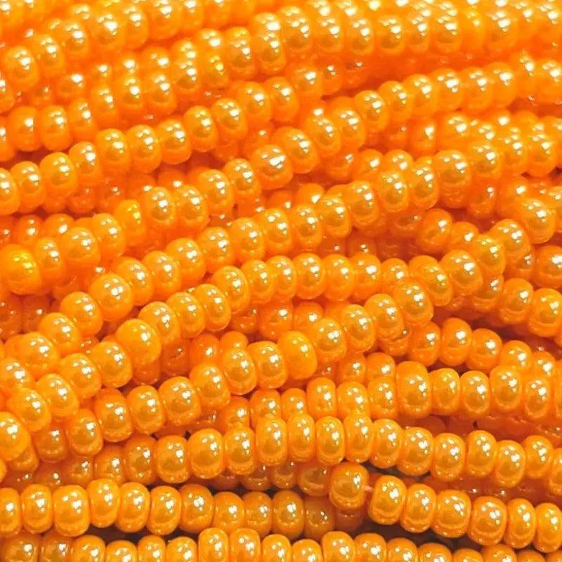 1 Hank Orange Light Luster Czech Glass Seed Beads - Sea Beads