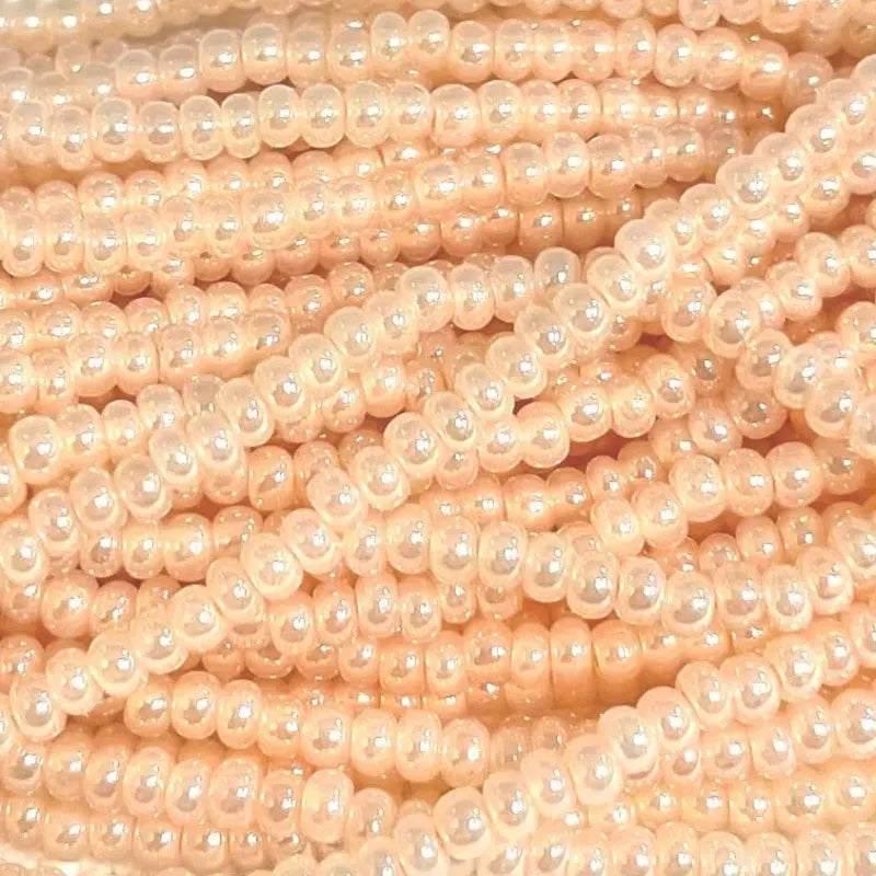 1 Hank Peach Salmon Light Pearl Czech Glass Seed Beads - Sea Beads
