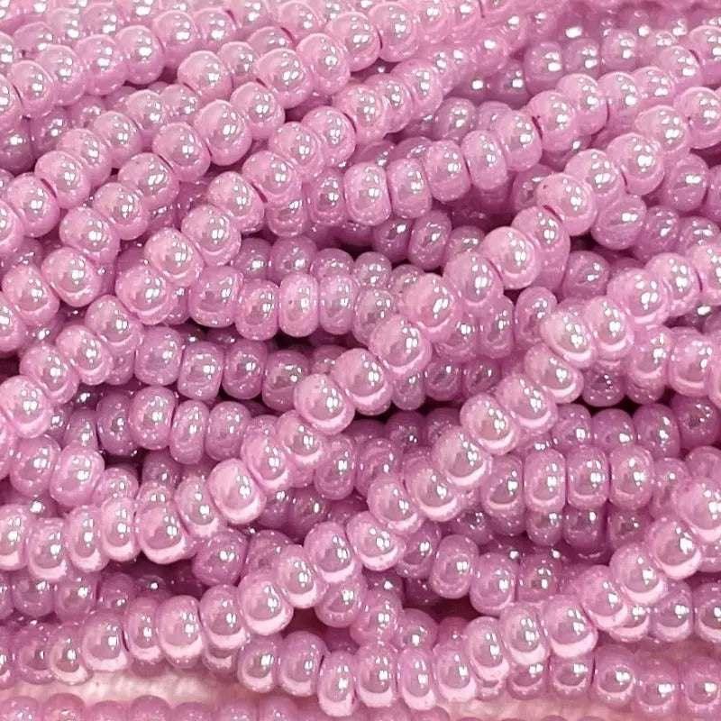 1 Hank Purple Pearl Lavender Czech Glass Seed Beads - Sea Beads