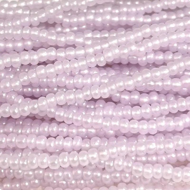 1 Hank Purple Pearl Opal Lavender Czech Glass Seed Beads - Sea Beads
