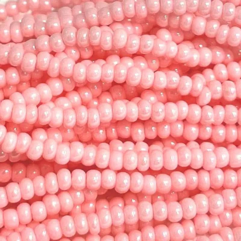 1 Hank Pink Baby Luster Czech Glass Seed Beads - Sea Beads