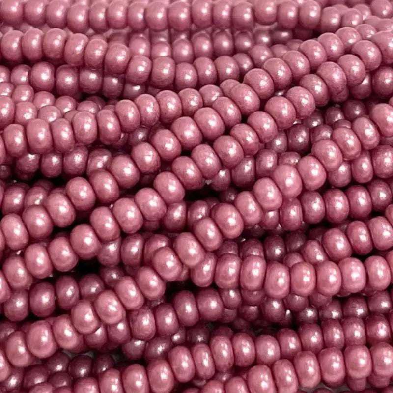1 Hank Pink Burgundy Light Supra Pearl Czech Glass Seed Beads - Sea Beads