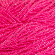 1 Hank Pink Neon Lined Czech Glass Seed Beads - Sea Beads
