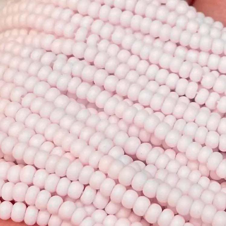 1 Hank Pink Petal Matte Czech Glass Seed Beads - Sea Beads