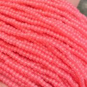 1 Hank Pink Salmon Opal Pink Czech Glass Seed Beads - Sea Beads
