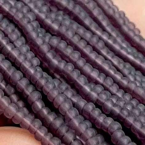 1 Hank Purple Amethyst Czech Matte Glass Seed Beads - Sea Beads