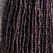 1 Hank Purple Amethyst Dark Silver Lined Czech Glass Seed Beads - Sea Beads