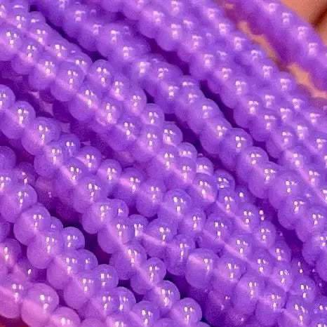1 Hank Purple Amethyst Opal Czech Glass Seed Beads - Sea Beads