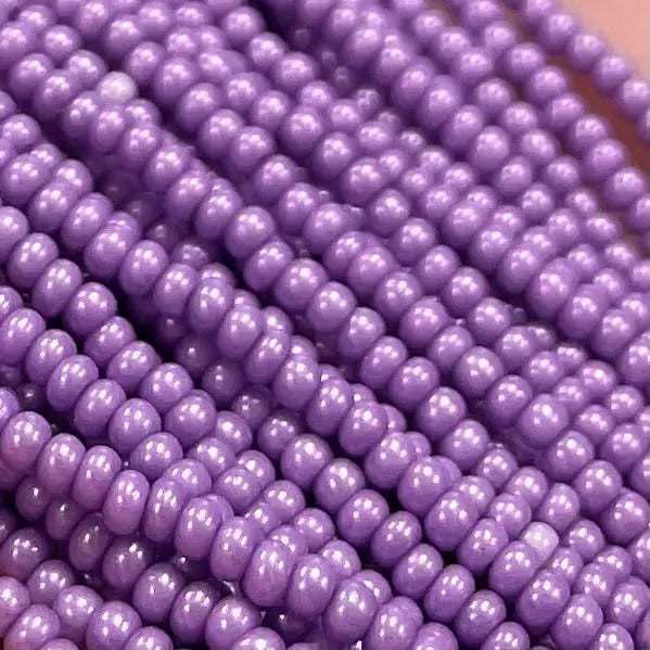 1 Hank Purple Lavender Medium Czech Supra Pearl Glass Seed Beads - Sea Beads
