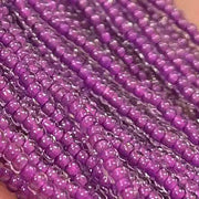 1 Hank Purple Neon Lined Czech Glass Seed Beads - Sea Beads