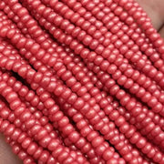 1 Hank Red Antique Rose Supra Pearl Czech Glass Seed Beads - Sea Beads