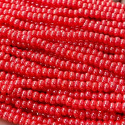 1 Hank Red Light Luster Czech Glass Seed Beads - Sea Beads