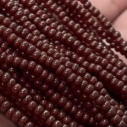 1 Hank Red Maroon Czech Glass Seed Beads - Sea Beads