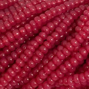 1 Hank Rhubarb Opal Czech Glass Seed Beads, Size 11/0