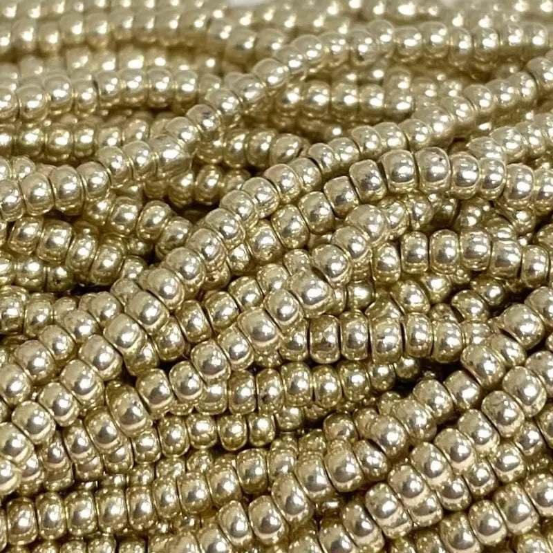 1 Hank Silver Metallic Czech Glass Seed Beads - Sea Beads