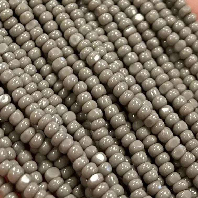 1 Hank Taupe Gray Charlotte Czech Glass Seed Beads - Sea Beads