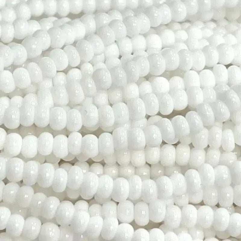 1 Hank White Czech Glass Seed Beads - Sea Beads
