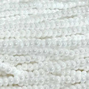 1 Hank White Luster Czech Glass Seed Beads - Sea Beads