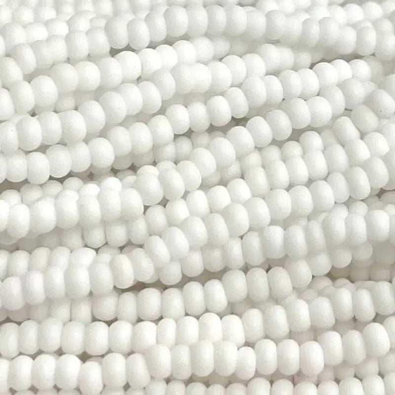 1 Hank White Matte Czech Glass Seed Beads - Sea Beads
