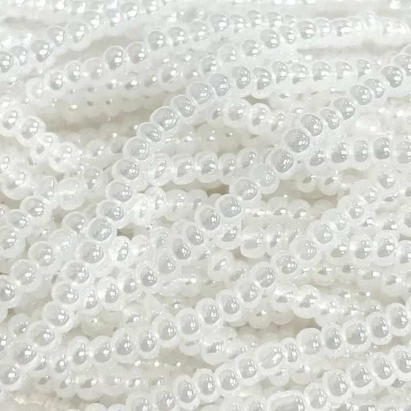 1 Hank White Pearl Czech Glass Seed Beads - Sea Beads