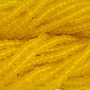 1 Hank Yellow Citrine Czech Matte Glass Seed Beads - Sea Beads