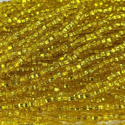 1 Hank Yellow Citrine Czech Silver Lined Glass Seed Beads - Sea Beads