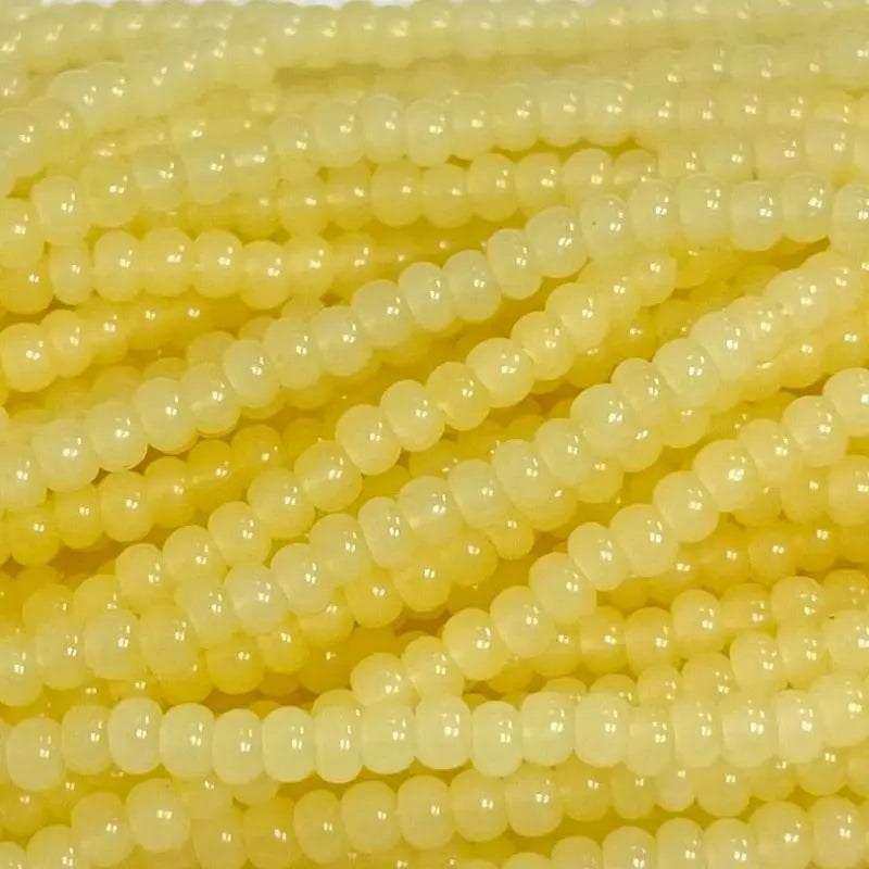 1 Hank Yellow Czech Opal Glass Seed Beads - Sea Beads