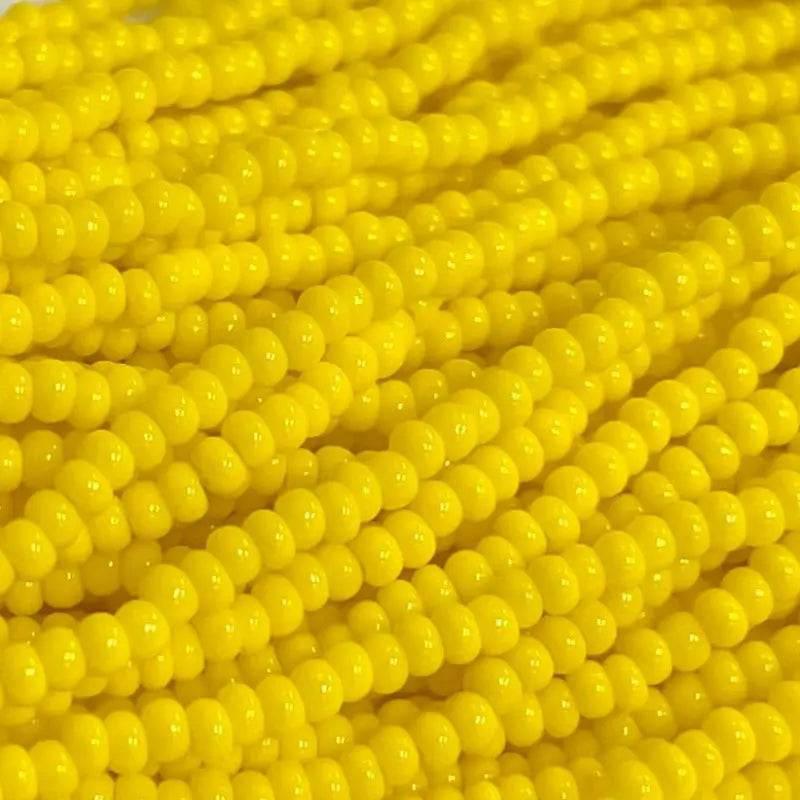 1 Hank Yellow Dark Czech Glass Seed Beads - Sea Beads