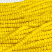 1 Hank Yellow Dark Matte Czech Glass Seed Beads - Sea Beads