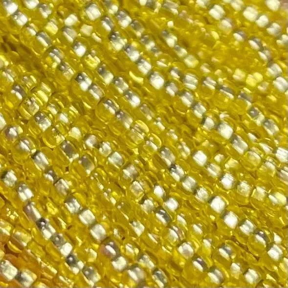 1 Hank Yellow Jonquil Vivid Silver Lined Czech Glass Seed Beads - Sea Beads