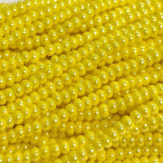 1 Hank Yellow Lemon Czech Luster Glass Seed Beads size 11/0.